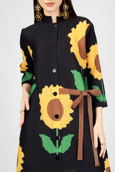 Black sunflower dress