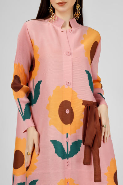 Dusty pink sunflower dress