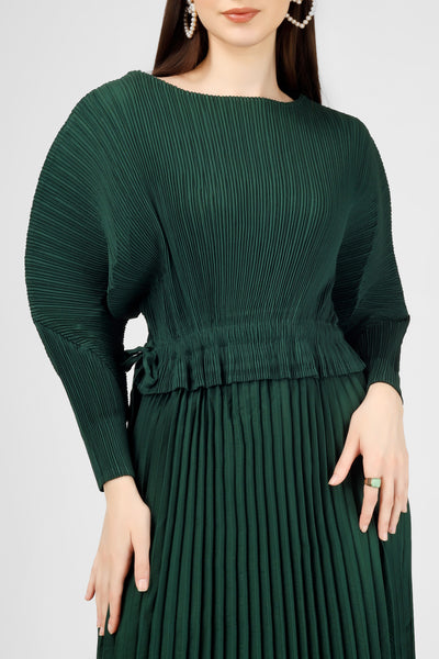 Green asymmetrical dress