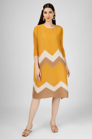 Yellow chevron dress