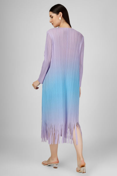 Aqua fringe dress
