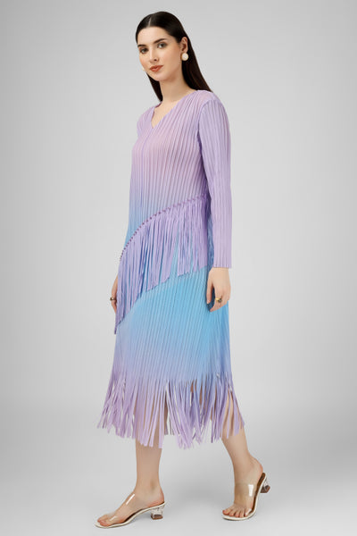 Aqua fringe dress