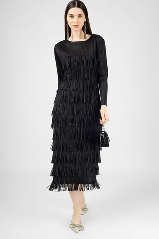 Black fringe dress