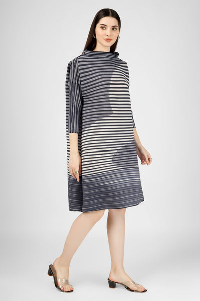 Grey striped dress