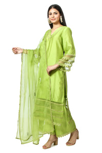 The Pistachio Kurta Set with Ambi Motif Dupatta