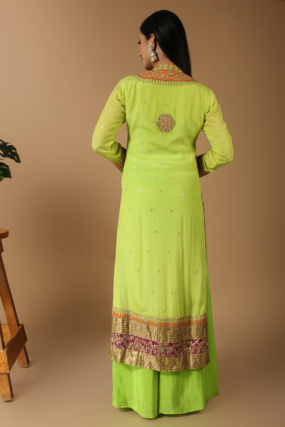 Lime Green Suit with Gota Patti